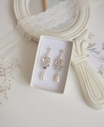 KolczykiSrebrne kolczyki z białymi perłami model Nastia