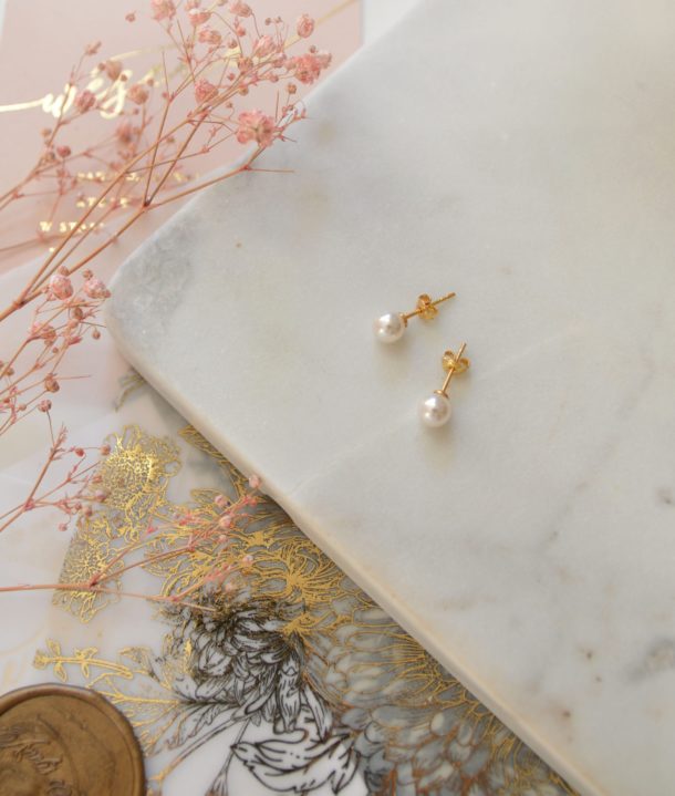 KolczykiNaszyjnik z kolczykami - komplet złocony z perłami Swarovskiego