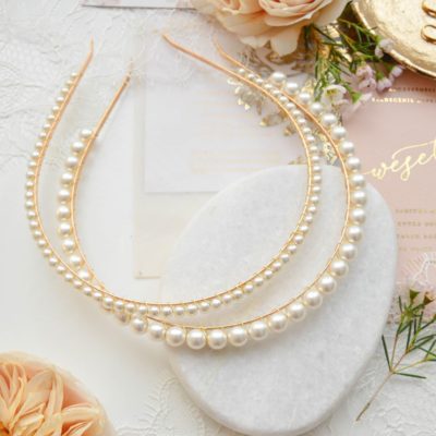 Dodatki ślubneDwie opaski z perłami Preciosa model Ajo