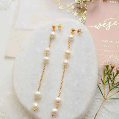 KolczykiZłote kolczyki z perłami słodkowodnymi model Reno